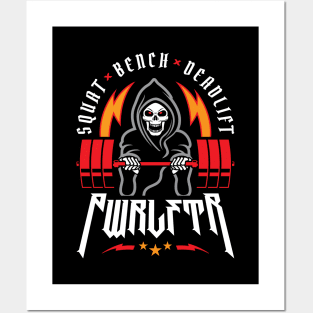 PWRLFTR / Powerlifter - Squat Bench Deadlift (Gym Reaper) Posters and Art